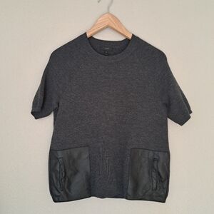 J. Crew Dark Gray Crewneck Sweater with Black Pockets